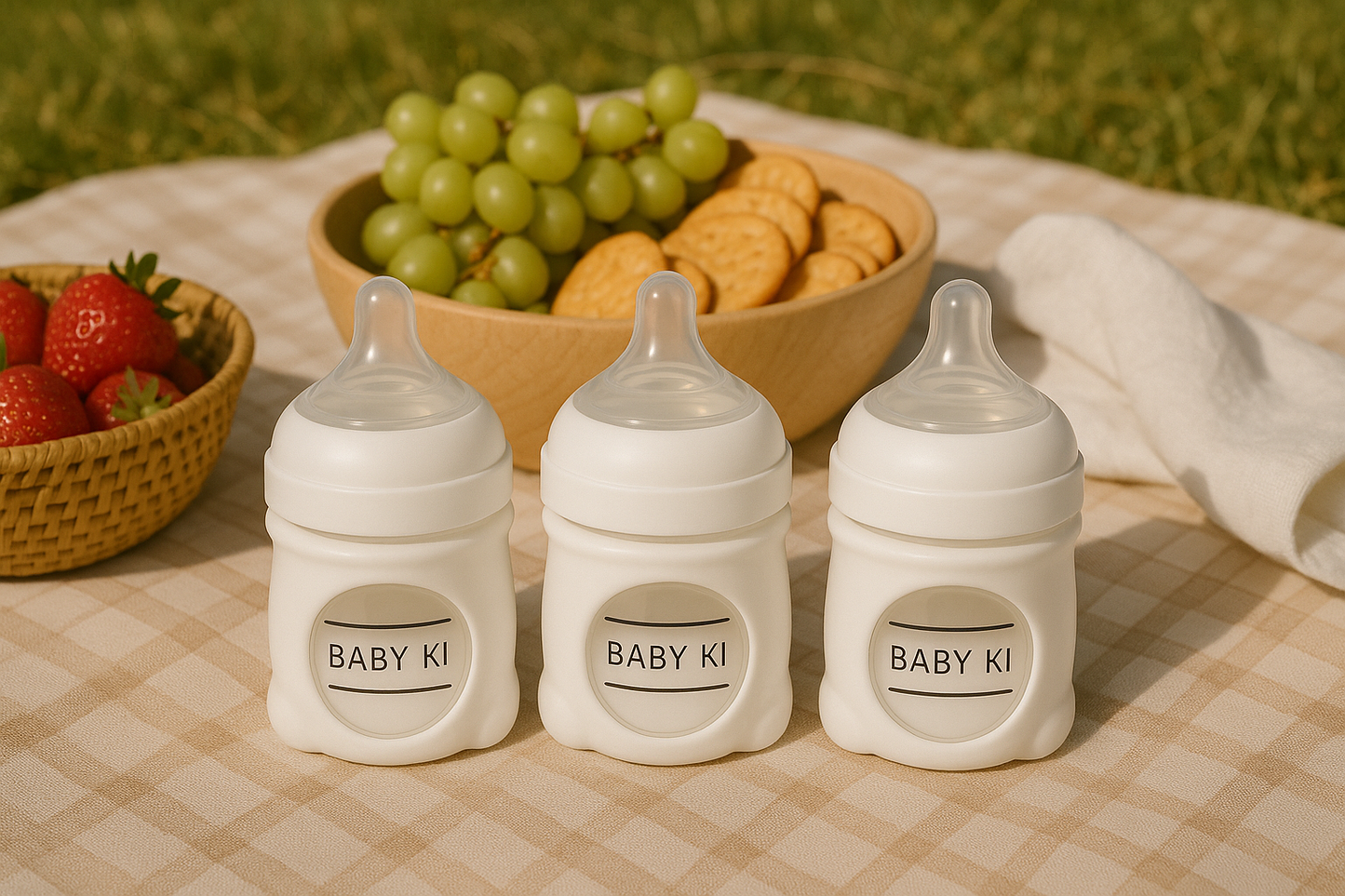 Baby Ki 3-Pack 6oz Glass Bottle