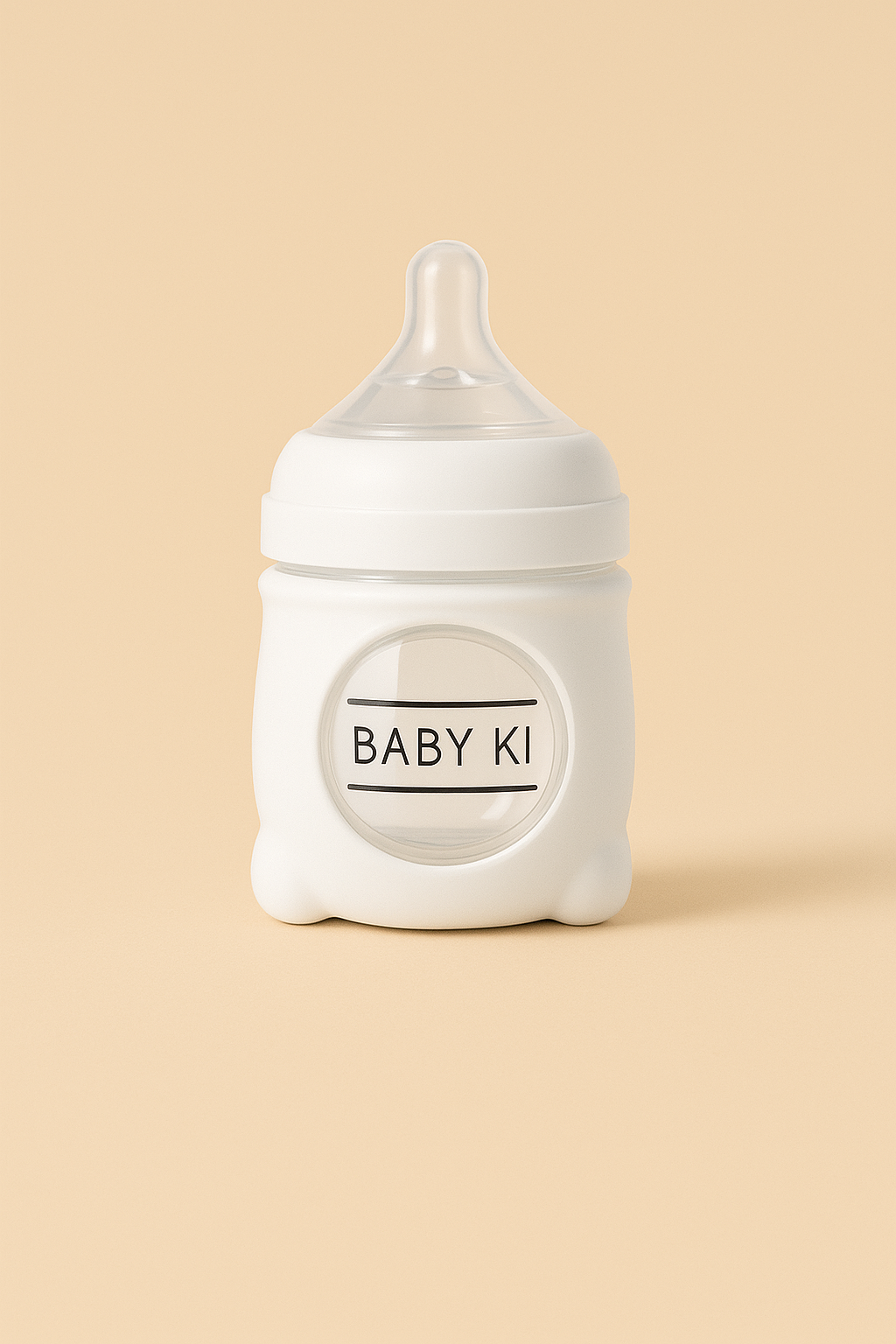 Baby Ki 4oz Glass Baby Bottle with Silicone Sleeve