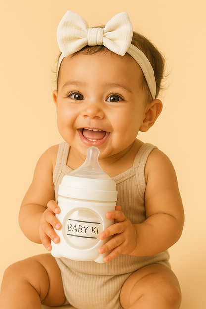 Baby Ki 6oz Glass Baby Bottle with Silicone Sleeve